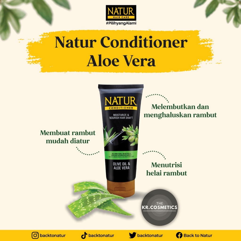 NATUR HAIR CARE Conditioner 165ml - Olive Oil &amp; Aloe Vera | Ginseng &amp; Olive Oil | Moringa Oleifera &amp; Sweet Almond