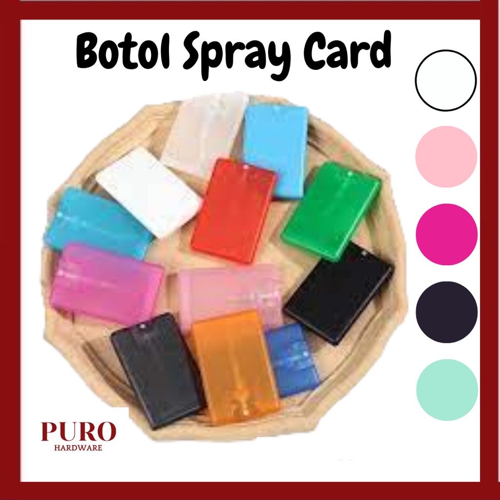 Botol Spray Parfum 20ml Card / Kartu Plastik Size Model Untuk Hand Sanitizer / Parfum