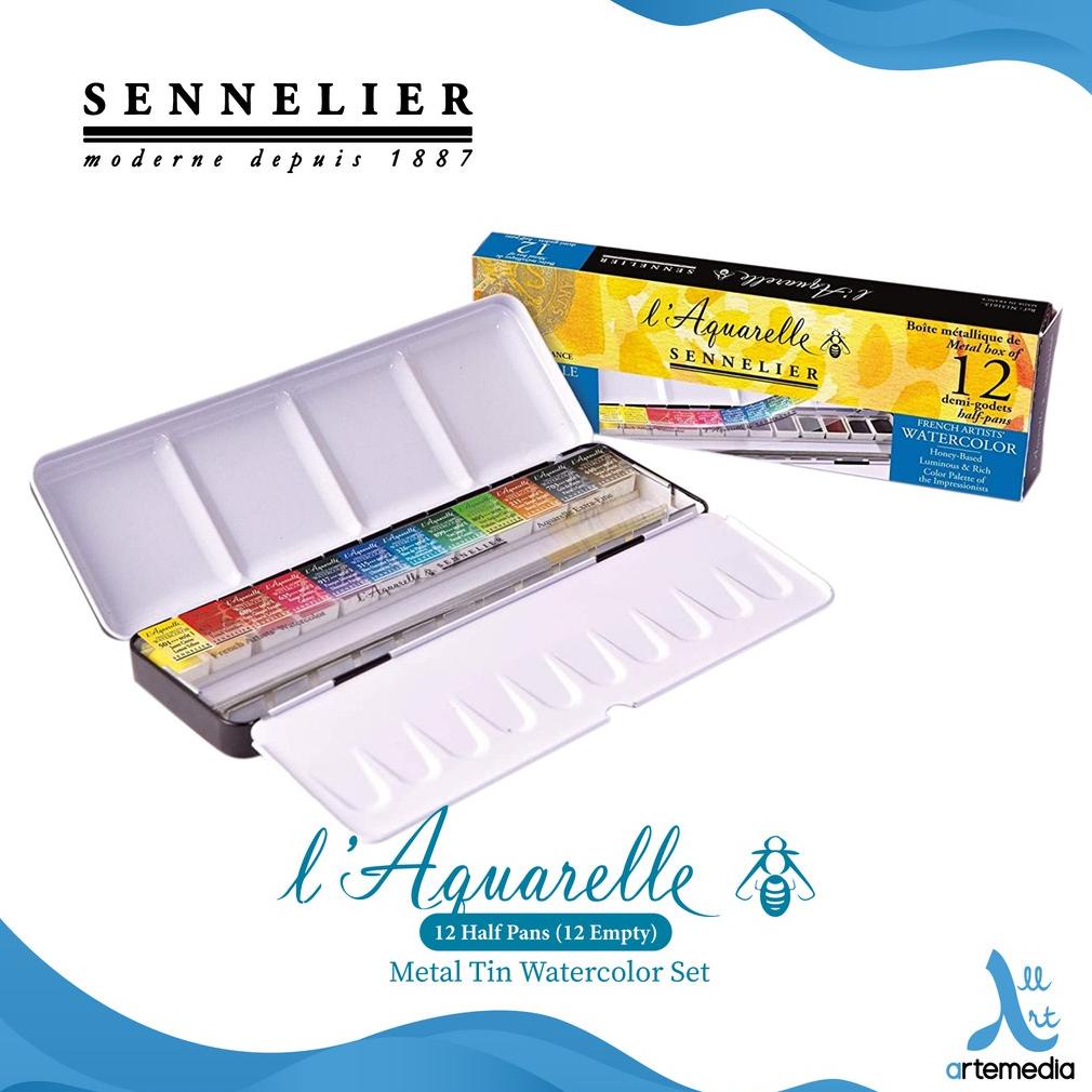 

Cat Air Sennelier L Aquarelle 12 Half Pan and 12 Empty Metal Tin