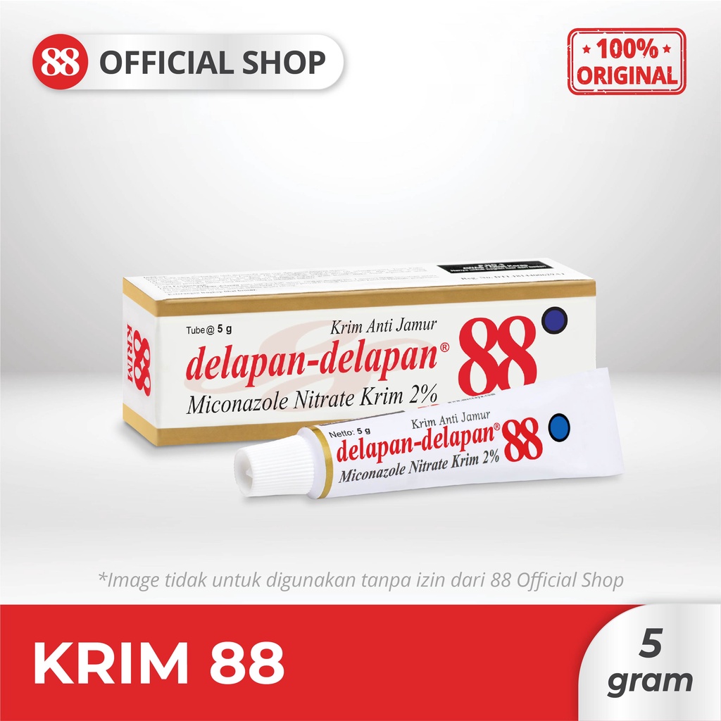 KRIM 88 ANTI JAMUR 5g 1 pcs | Krim Anti Infeksi & Gatal Jamur Miconazole Nitrate 2% | Cepat Meresap 