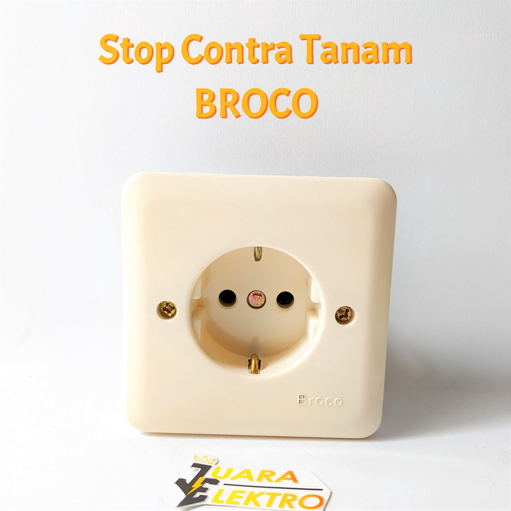 (1 PCS) Stop Contra Tanam BROCO | Stop Kontak Model Tanam Tembok Merk Broco