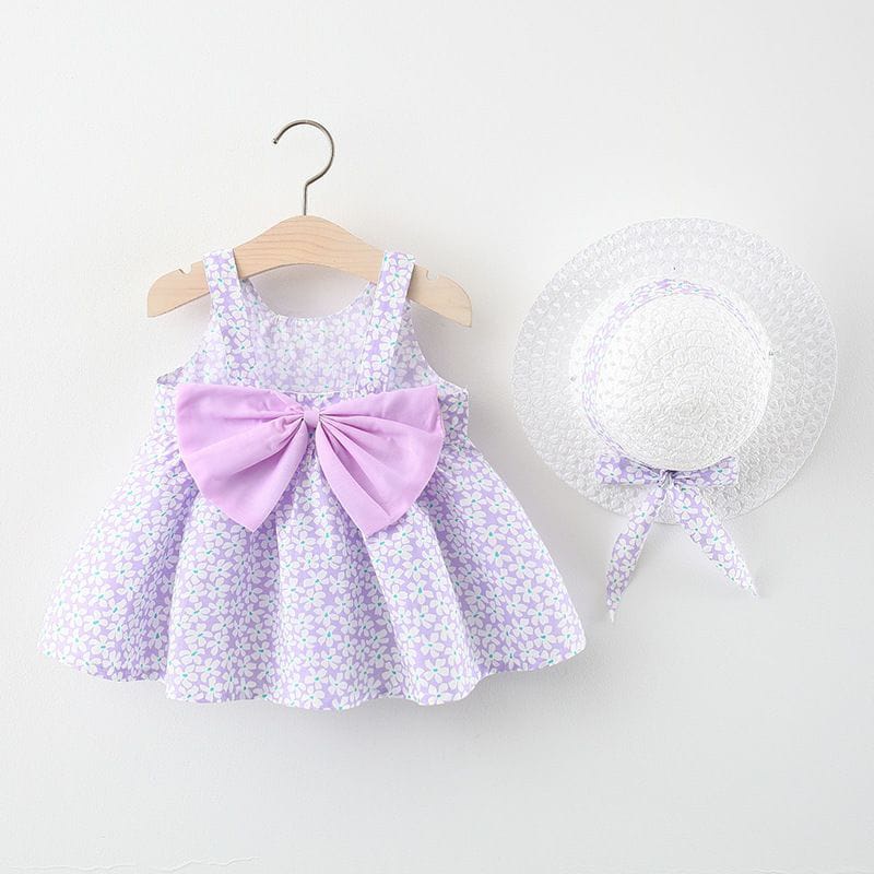 Dress Anak Import / Dress Bayi Perempuan / Dress Lilac Anak Perempuan / Dress Anak Korean Style Moti