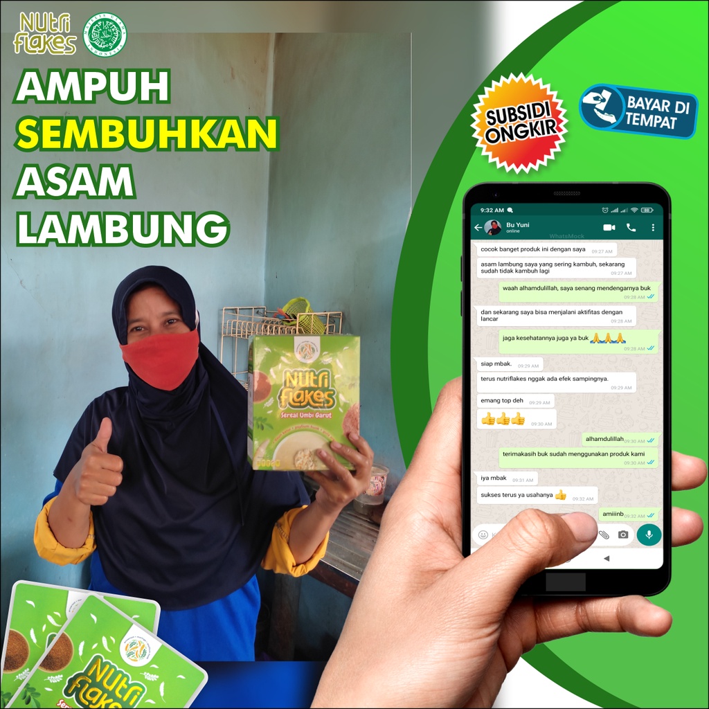 Nutriflakes Sereal Umbi Garut Asam Lambung Maag Gerd Official 3 Box