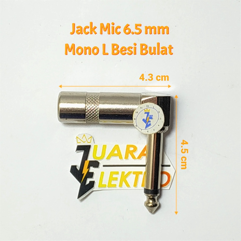 Jack Mic 6.5 mm Mono L Besi Bulat | Jack Akai Mono Besi L 6.5mm Gitar Bas Keyboard Jek Mono BESI L