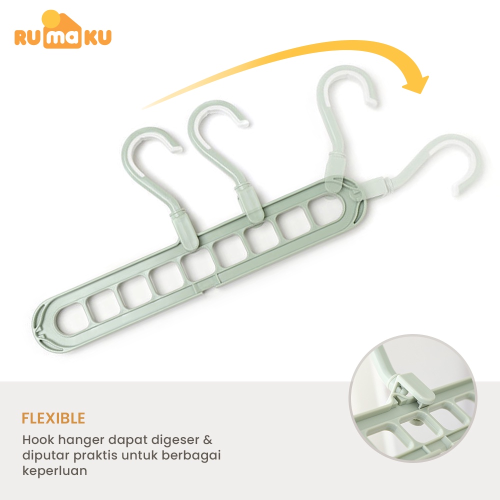 Rumaku Magic Hanger Gantungan Baju Ajaib 9 Lubang Hemat Tempat