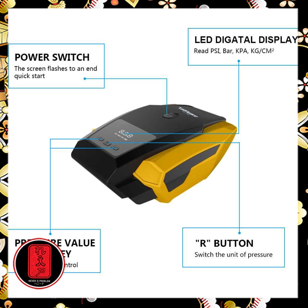 Taffware Inflator Pompa Mobil Elektrik Serba Guna 150PSI - ATJ-1166S - Black/Yellow