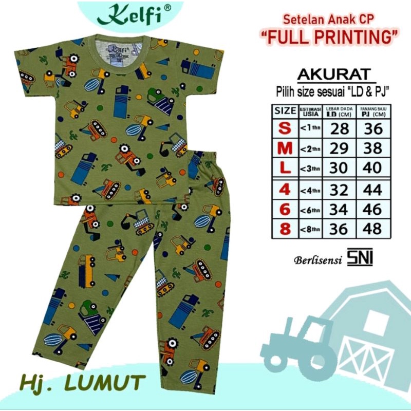 Setelan Anak Lengan Panjang CP KELFI FULL PRINT