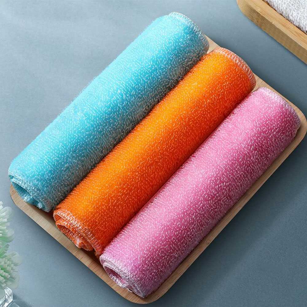 (BISA COD) FTIHSHP Joybos Kain Lap Dapur Microfiber Cleaning Cloth 18x22cm 3 PCS - J146