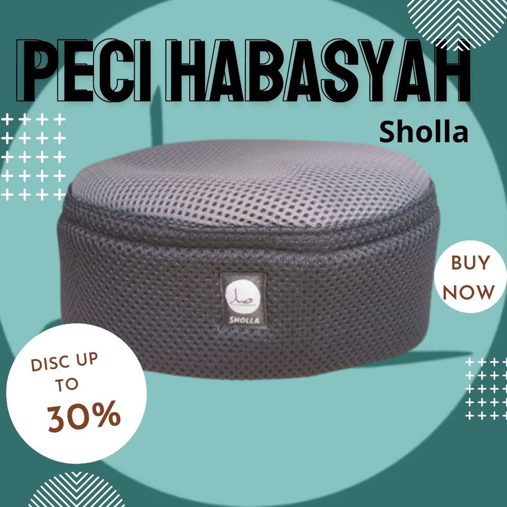 Peci Habasya SHOLLA Dewasa Bahan Tebal Double Mesh - Peci Jaring Kopiah - Peci Kopiah Songkok Dewasa