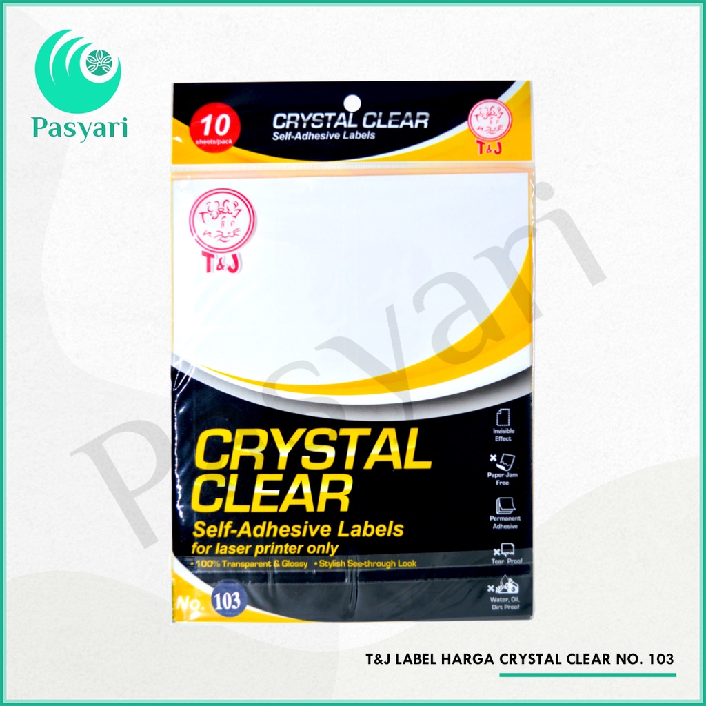 

T&J LABEL HARGA Crystal CLEAR No. 103