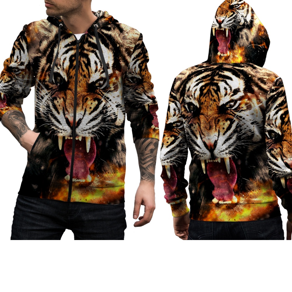 JAKET HOODIE FULLPRINT HARIMAU // JAKET ZIPPER // JAKET FULLPRINT - KEREN