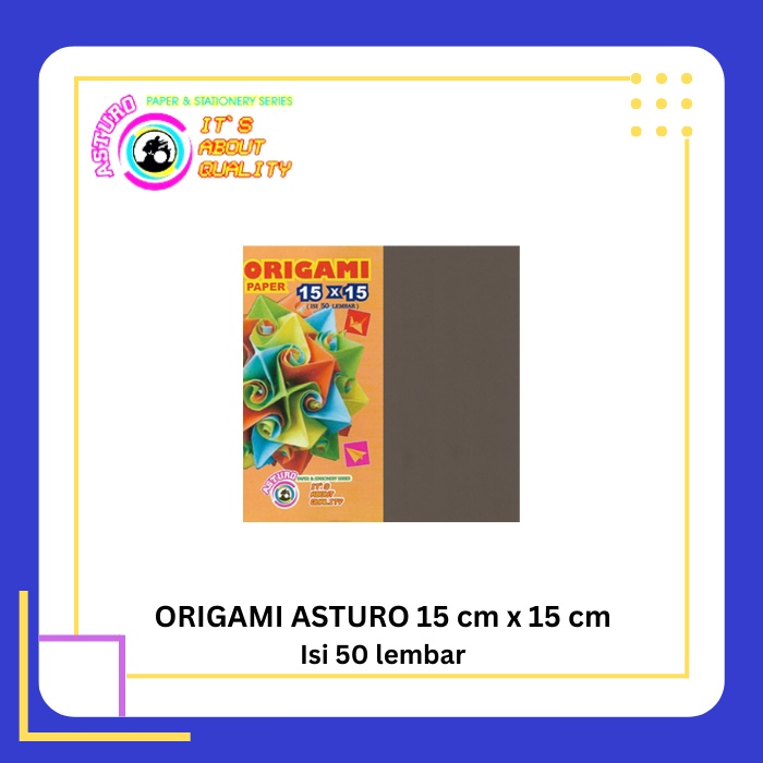 

ASTURO Origami Paper 15x15 Isi 50 Lembar - Kertas Warna - Lipat - Hias