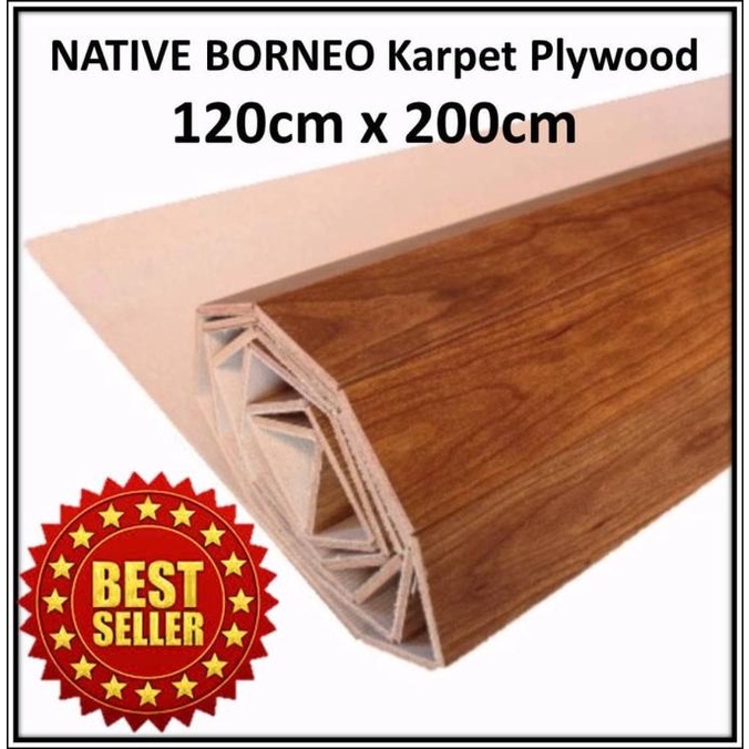 Karpet Plywood/Plywood Carpet, Tikar Kayu (Coklat Muda) 120cm x 200cm