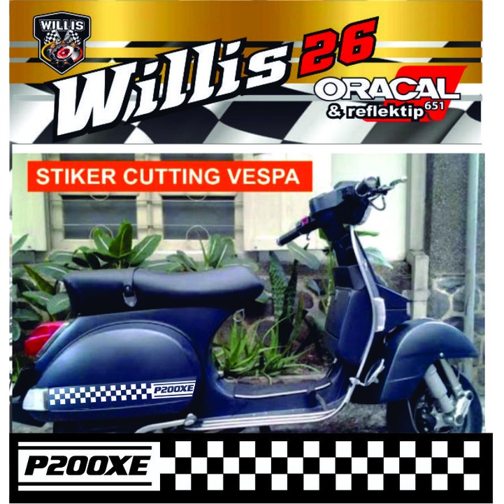 STIKER STICKER CUTTING STRIPING UNIVERSAL VESPA PX PS EXCEL 2 TAK