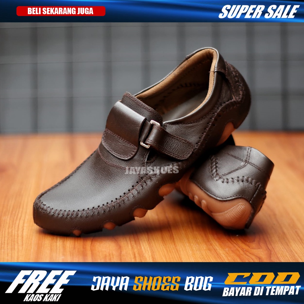 PROMO SEPATU SLIP ON PRIA KULIT ASLI ORIGINAL BLACKMASTER FORMAL CASUAL TERMURAH SELOP