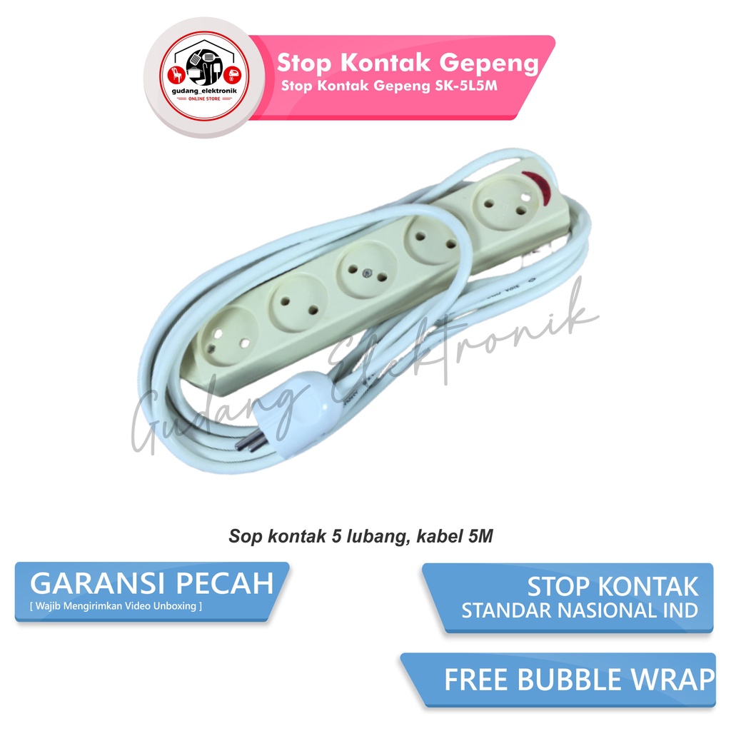 Stop Kontak Kabel 5 Lubang Kyowa 5Lb+Lampu+Kabel 5m SK-5L5M