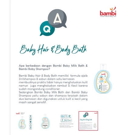 Bambi Hair and Body Bath 2 in 1 Sampo dan Sabun Mandi Bayi 100ml