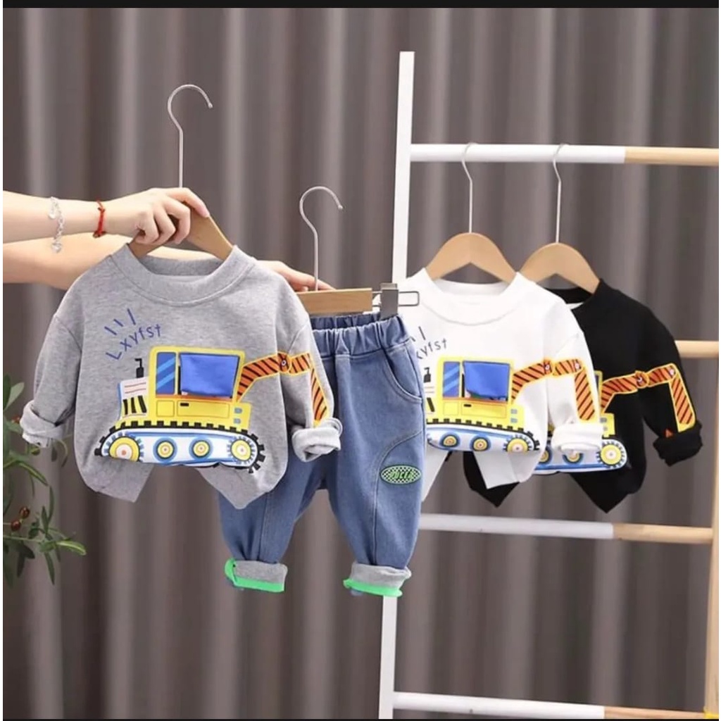 PROMO - SETELAN JEANS ANAK LAKI LAKI TERMURAH PAKAIAN BAJU ANAK LAKI LAKI KEKINIAN FASHION ANAK LAKI