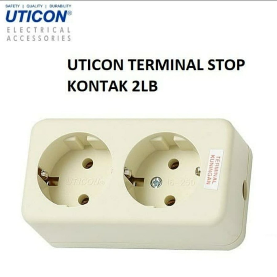 Stop Kontak 2 lubang Terminal Kuningan ASLI UTICON