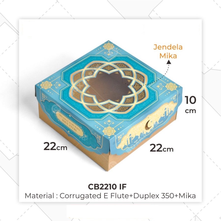 

Cake Box Packaging Hampers Lebaran /Dus kue Idul Fitri/ Kotak Idul Fitri - Gold Tosca