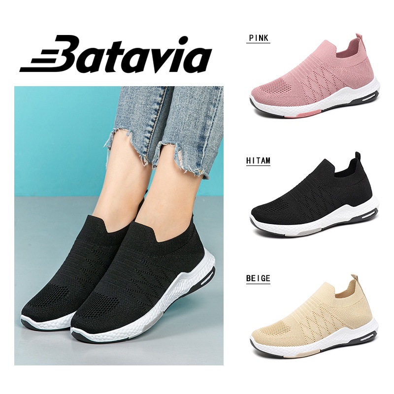 Batavia Fashion Shoes baru impor sepatu  wanita olahraga rajut premium bernapas N3