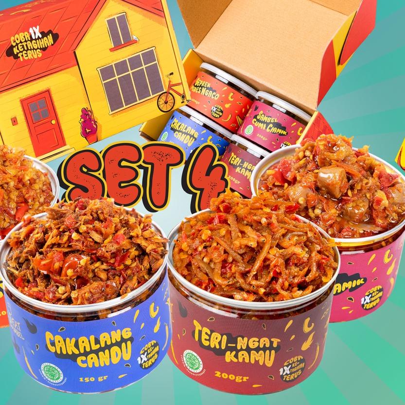 

♢ Eatsambel Isi 4 - Cakalang / Teri / Cumi / Geprek ✵