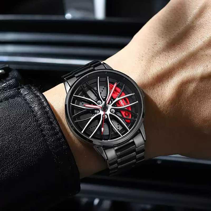 Jam Tangan Pria Strap Stainless Steel - AMG-488 - Black