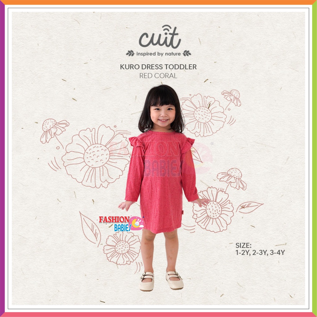 CUIT - KURO DRESS | DRESS RUFFLE ANAK PEREMPUAN EARTH COLOUR ❤ Fashionbabies ❤