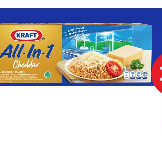 

♩ Keju Kraft Cheddar All-in-1 2kg - Cheese ►