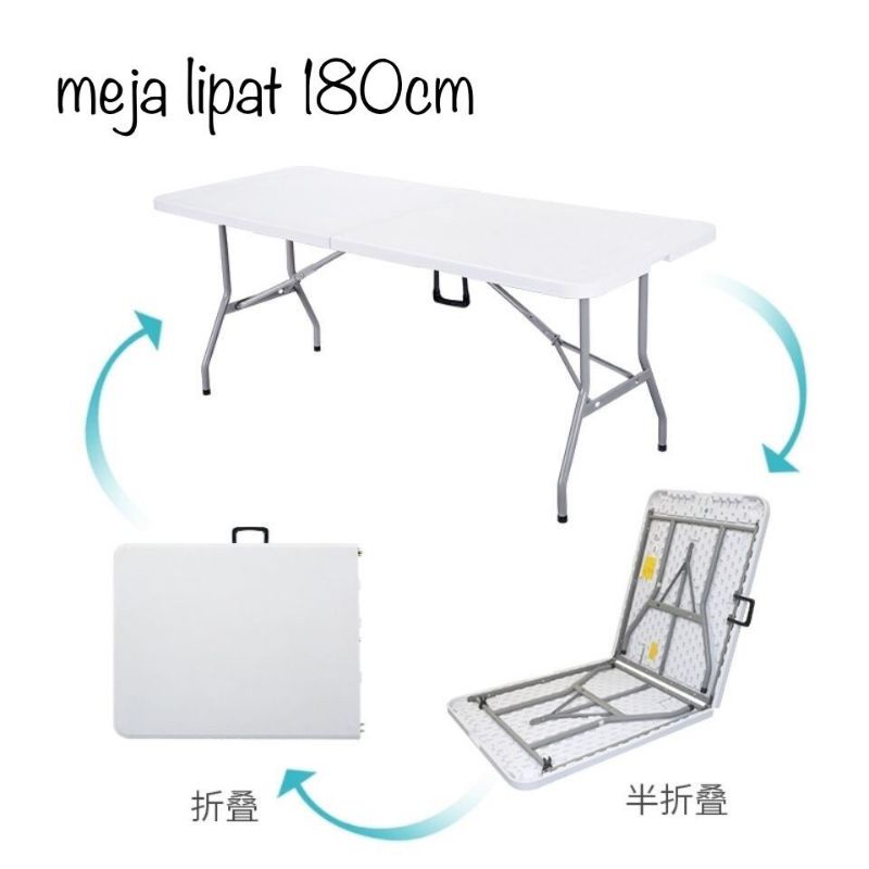 SHENAR,(COD) MEJA LIPAT BAGI 2 MEJA MAKAN MEJA PORTABLE / MEJA SERBAGUNA FOLDING TABLE PIKNIK 180 X 74CM MEJA PUZZLE-TABLE