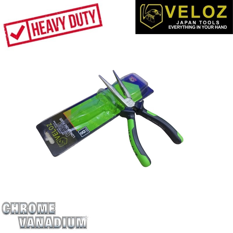 VELOZ TANG 8 INCH LANCIP HEAVY DUTY LONG NOSE PLIER HEAVY DUTY TEKIRO