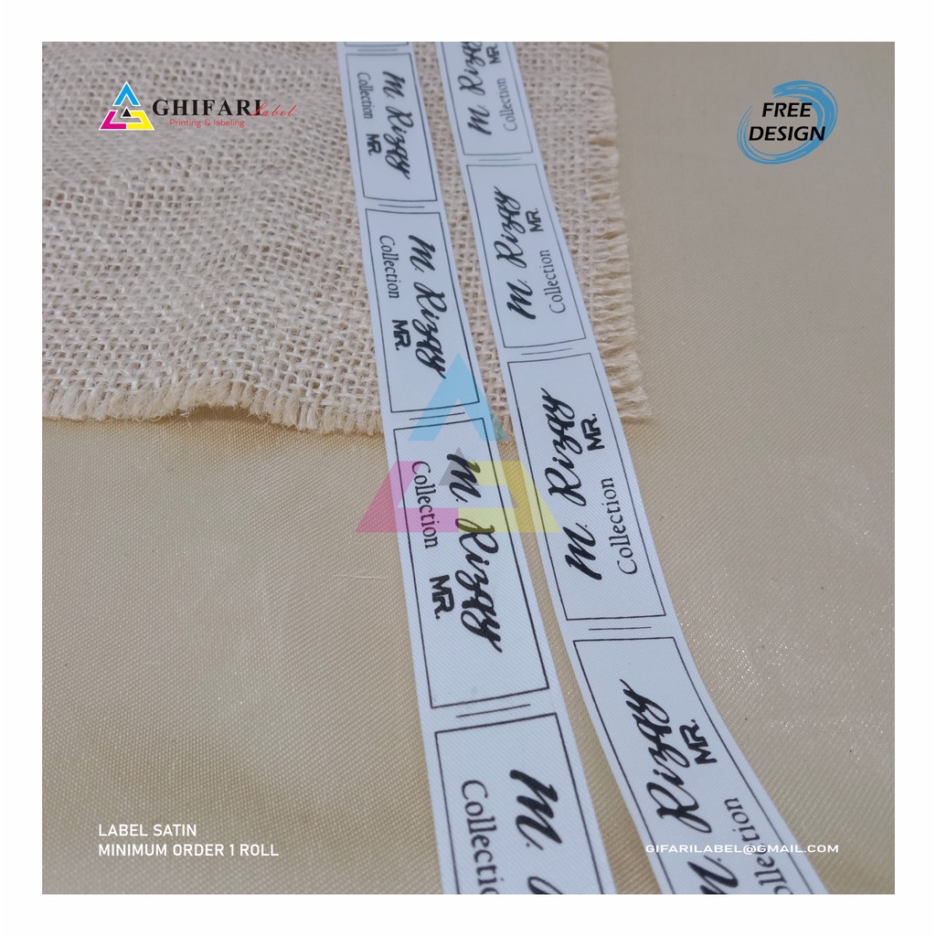 

(500pcs) label satin / satin putih / label baju / merek pakaian / label murah/ label washing