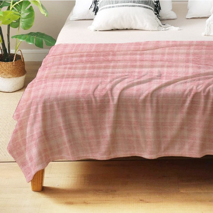 Selimut Dewasa King Rabbit Thermal Blanket Selimut 150x200 cm - Square Pink(P9Y4) Selimut Dewasa Teb