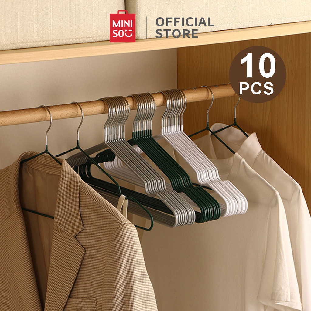 MINISO - Gantungan Baju Logam 10pcs Baju Hanger 40 cm Anti Slip Hanger Tempat Gantungan Hanger Metal