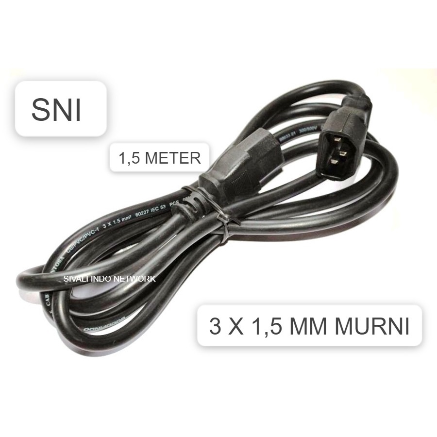 KABEL POWER CORD KOMPUTER C13 C14 KUALITAS SNI 3X1.5MM