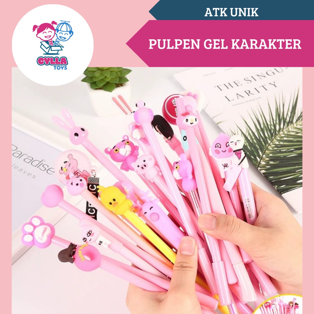

Pulpen pen gel karakter unik lucu aneka Model / Pulpen Gel Karakter / Pulpen Karakter Sequin Boneka