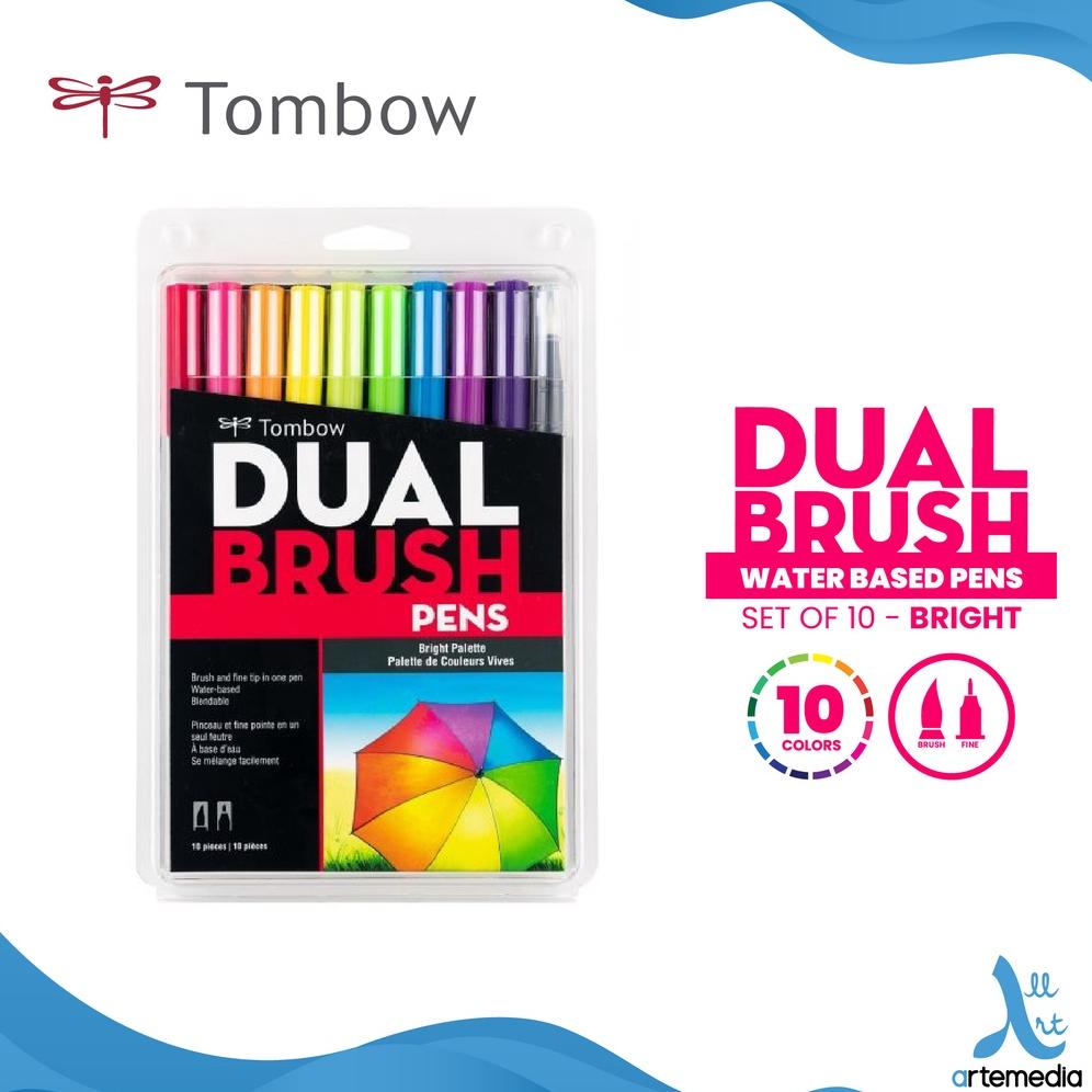 

Tombow Dual Brush Pen Bright Set 10 Art Marker Spidol Warna