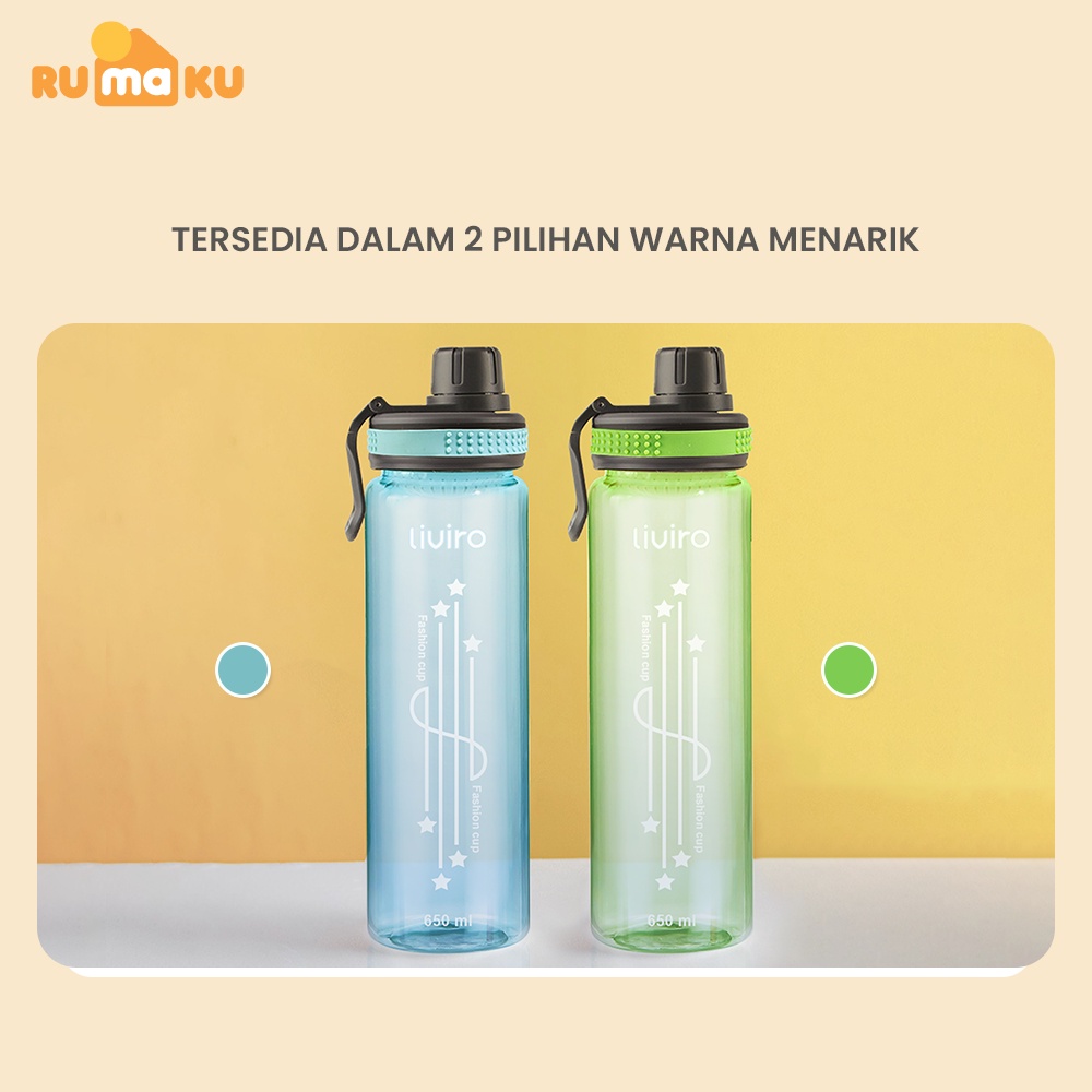 Rumaku Botol Minum Silicone Cap Phone Holder Tumbler Size 650 ml Botol Air Praktis