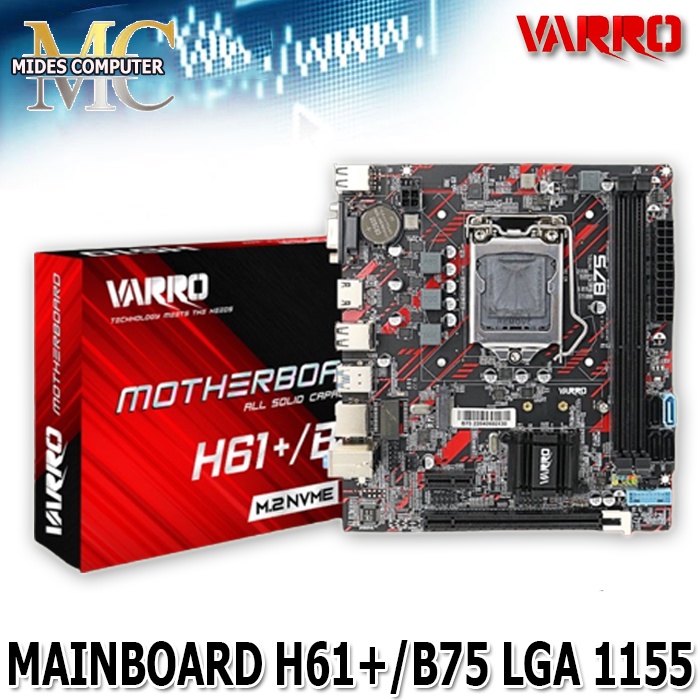 MAINBOARD MOBO H61 LGA 1155 VARRO NVME NEW