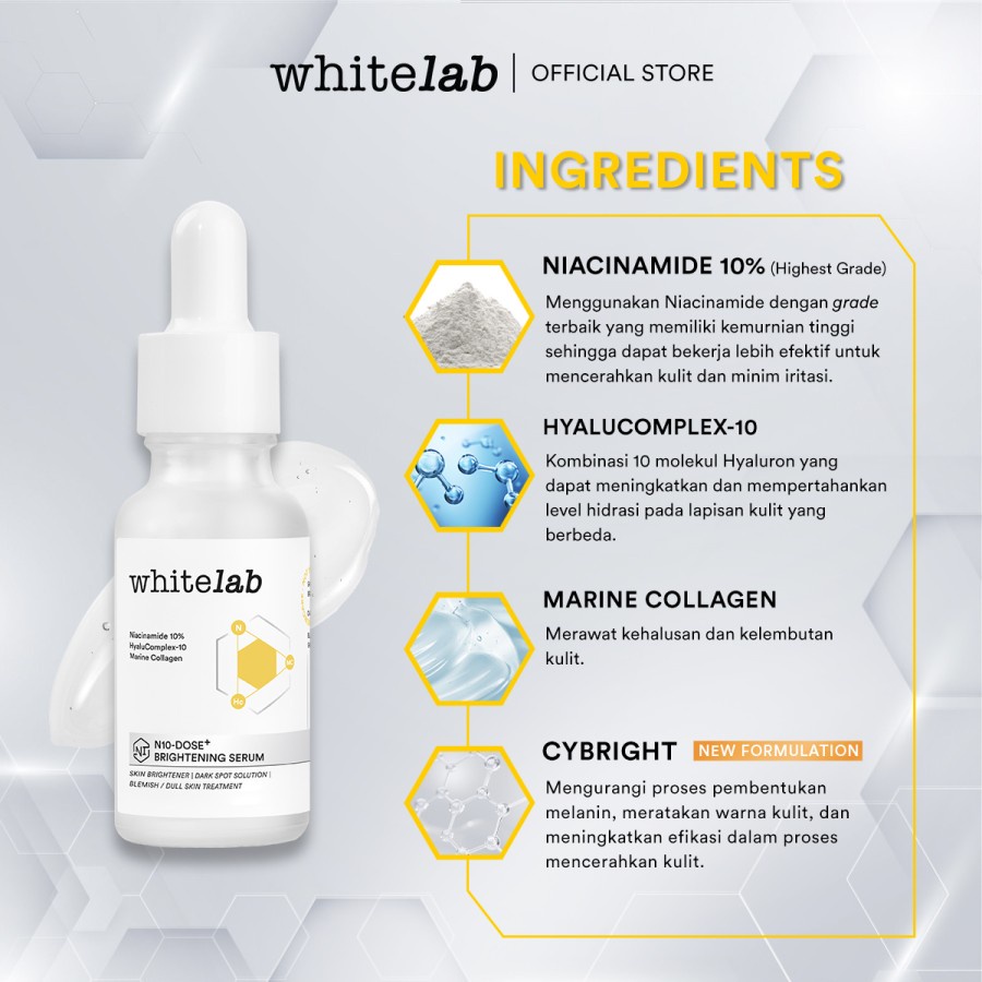 Bisa COD - Whitelab Brightening Booster Serum/ N5-DOSE+ / N10-DOSE+ NIACINAMIDE MARINE COLLAGEN