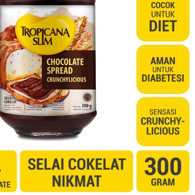 

♪ Tropicana Slim Chocolate Spread 300g - Selai Cokelat Nikmat Tanpa Gula Pasir ✶