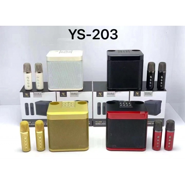 Microphone YS 203 Wireless mic karaoke/Karaoke Speaker Bluetooth dua mic for phone