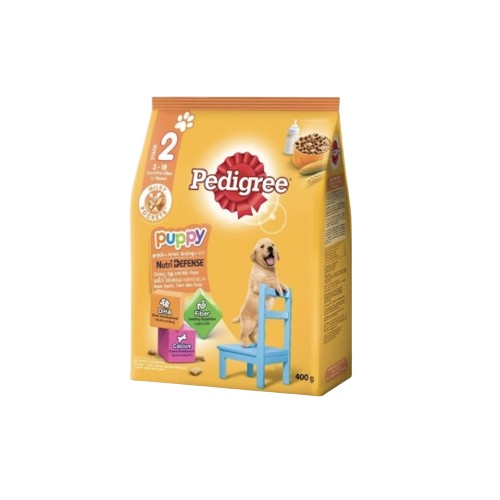 Makanan ANjing PEDIGREE CHICKEN, EGG AND MILK FLAVOUR 400gr