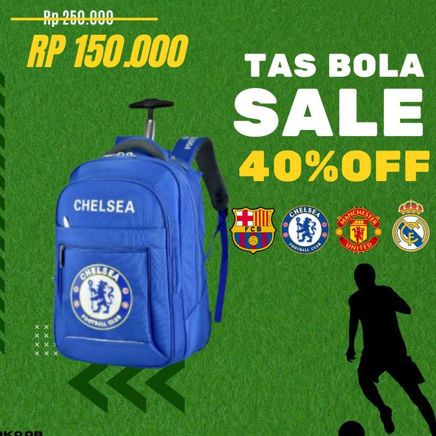 BLN.07Ma23ˣ ▪ ( OB) Tas Murah Ransel Trolly Bola 8880 Tas Punggung Pria Bola Manchester,Madrid,Barce