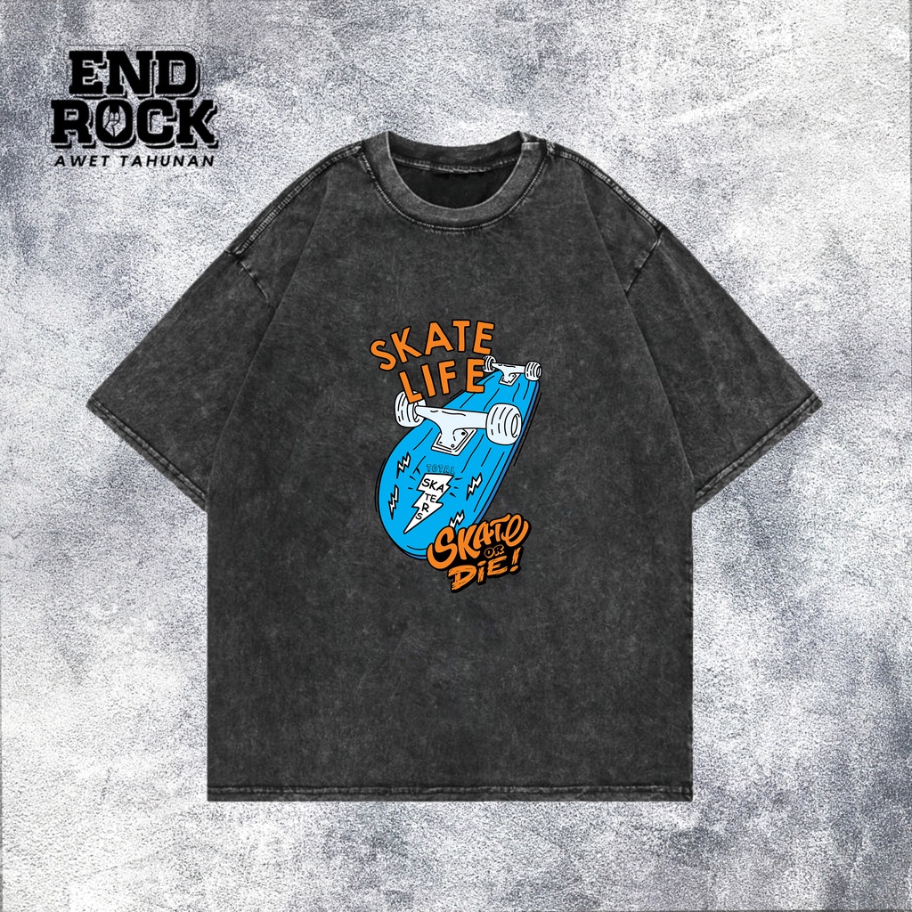 Kaos Oversize Wash Original Endrock Tema Skate life DTF0043