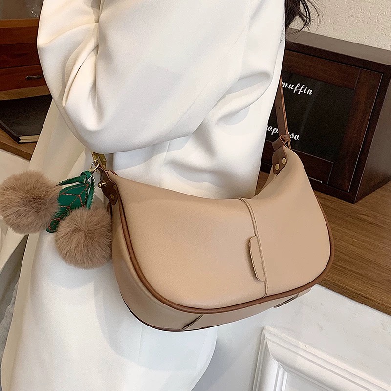 Tas Wanita Selempang Fashion PU Elegan Khaki/Coffee
