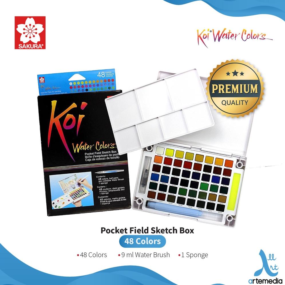 

Cat Air Sakura Koi Watercolor 48 Pocket Field Sketch Box