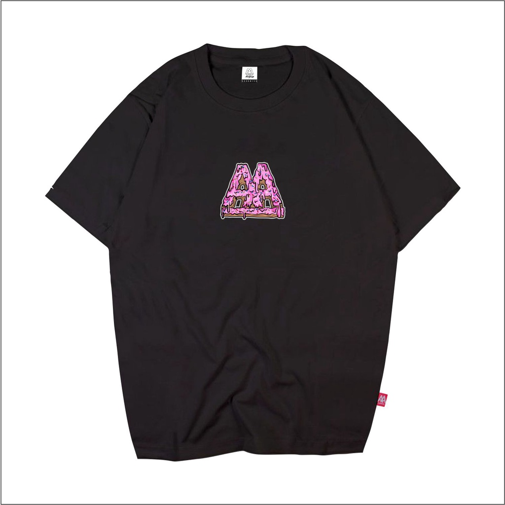 KAOS SIMPLE DONUTE PINK / BAJU PRIA WANITA / ALIVE ANGEL GOODNESS / LENGAN PENDEK / BLACK TEES / TSH