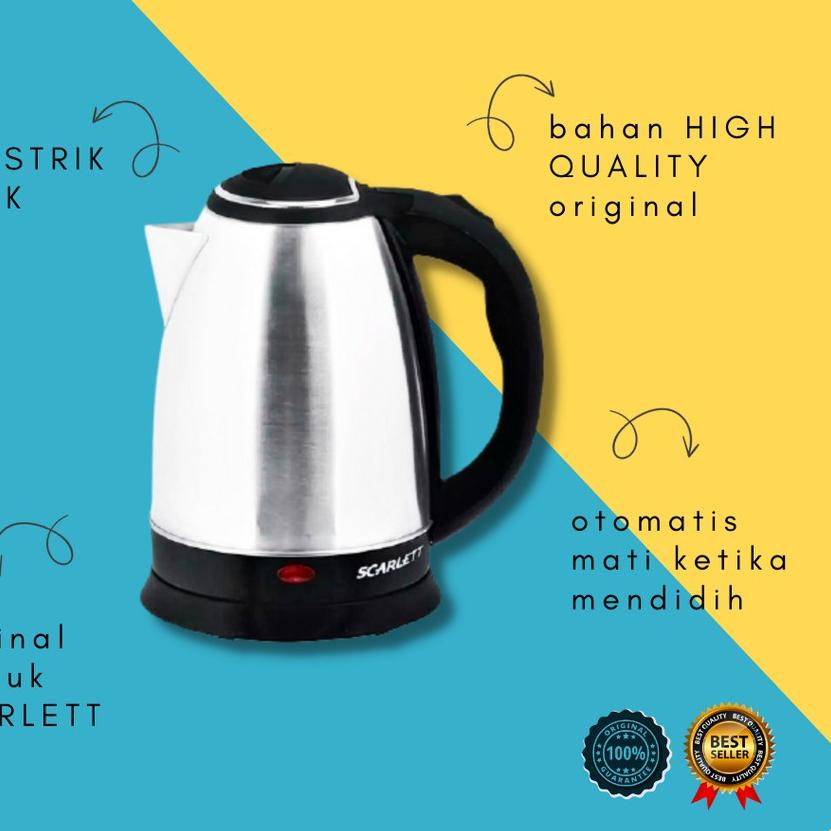 ✿ Teko Listrik Scarlett Alat Rebus Pemanas Air Minum Super Kettle Mini Termurah stainless ceret L4K4