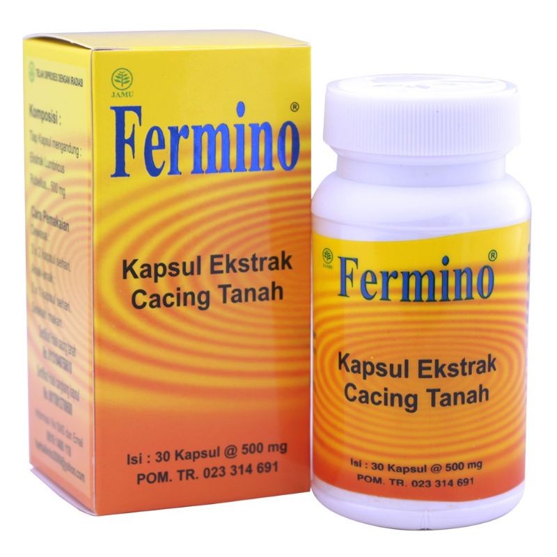 FERMINO ( besar ) Obat Tipes Demam Kapsul Ekstrak Cacing Tanah 40s - Obat Herbal AYUNYASHOP_HERBAL